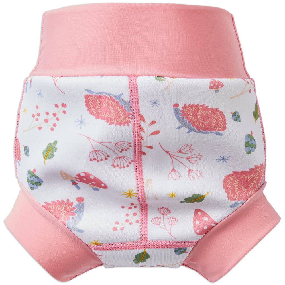 Pastel colour swim diaper in forest print