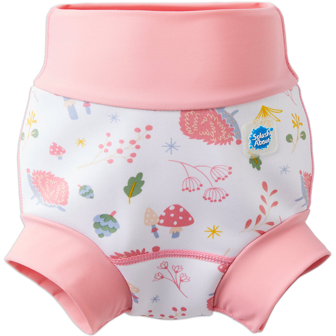 Pastel colour swim diaper in forest print
