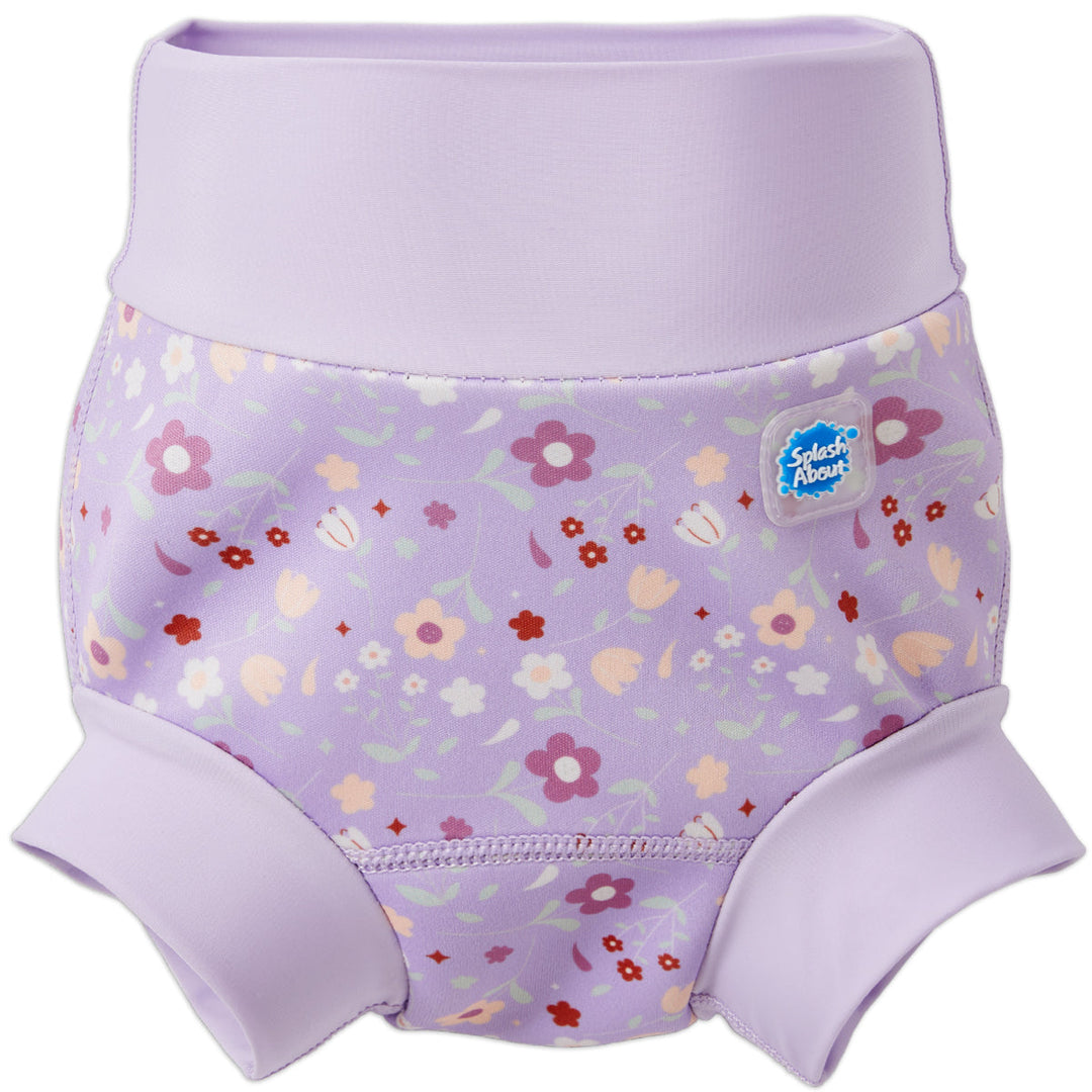 Light purple swim diaper with flowers