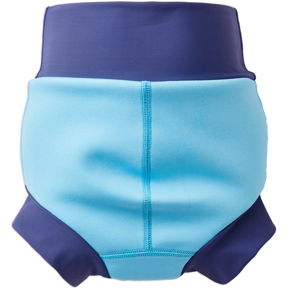 Baby swim nappy in blue back