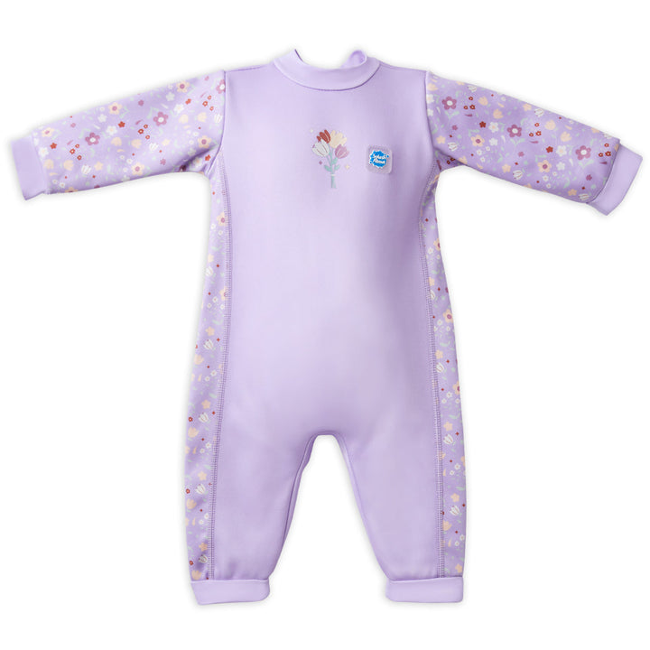 Warm baby westsuit in floral print